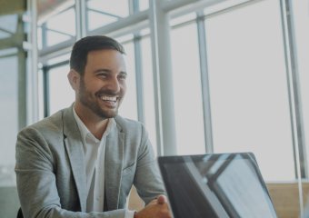 young man in a job interview