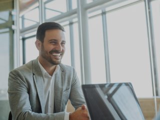 young man in a job interview