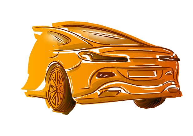 Autoheck - Projekte mit cademify Orange illustrated Car rear