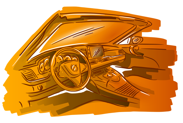 Orange illustriertes Cockpit - Projekte mit cademify