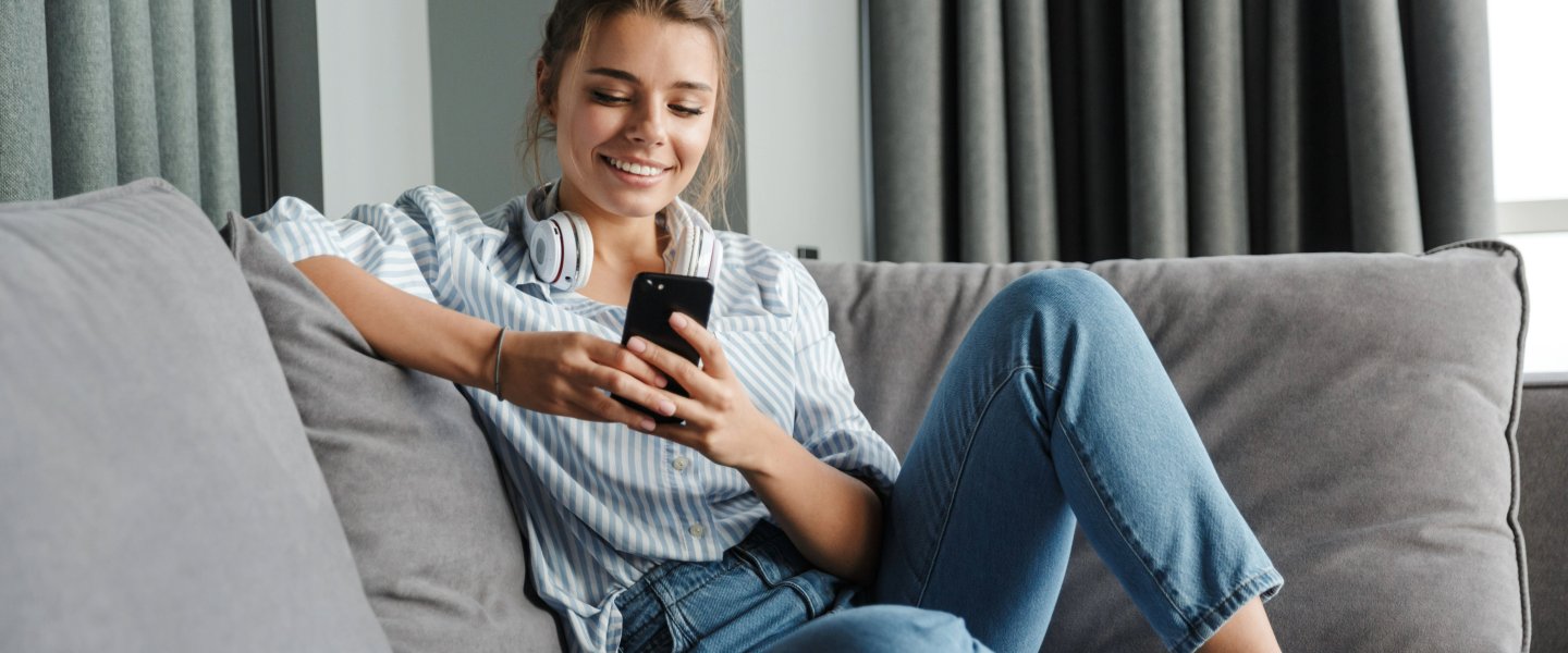 young woman with a smartphone