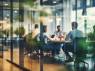 modern meeting room with glass