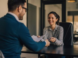 contract signing between a man and a woman