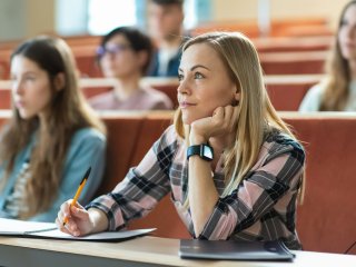 Student in a lecture hall