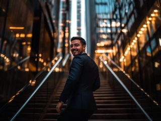man on stairs