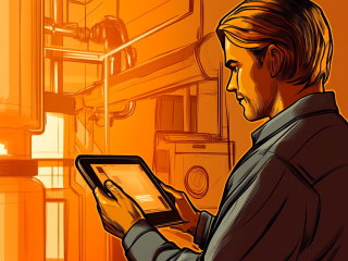 Drawing of an employee in production control